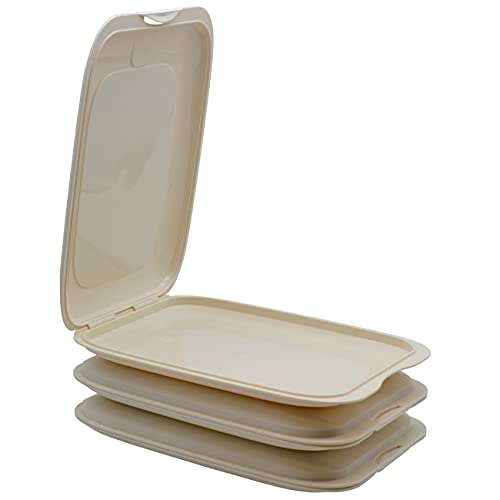Engelland 3x Stapelbare Aufschnitt-Box mit Motiv Farbmix Hochwertig Frischhalte-dose Wurst-Behälter Aufschnitt-Dose beige, BPA-frei Engelland 3x Stapelbare Aufschnitt-Box mit Motiv Farbmix Hochwertig Frischhalte-dose Wurst-Behälter Aufschnitt-Dose beige, BPA-frei von Engelland