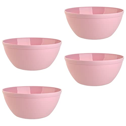 Engelland 4er Set Schalen Müslischalen Dessertschalen Salatschale Suppenschale Reisschale Bowl in Farbe rosa aus Kunststoff BPA-frei groß 900 ml von Engelland