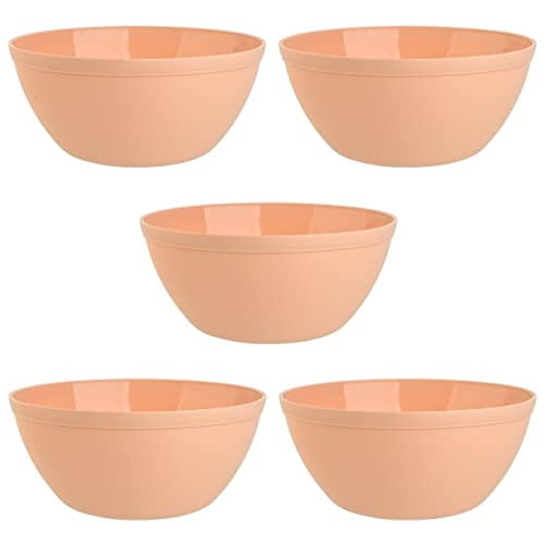 Engelland 5er Set Schalen Müslischalen Dessertschalen Salatschale Suppenschale Reisschale Bowl in Farbe apricot aus Kunststoff BPA-frei groß 900 ml von Engelland