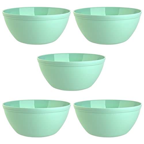 Engelland 5er Set Schalen Müslischalen Dessertschalen Salatschale Suppenschale Reisschale Bowl in Farbe mint aus Kunststoff BPA-frei groß 900 ml von Engelland