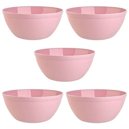 Engelland 5er Set Schalen Müslischalen Dessertschalen Salatschale Suppenschale Reisschale Bowl in Farbe rosa aus Kunststoff BPA-frei groß 900 ml von Engelland