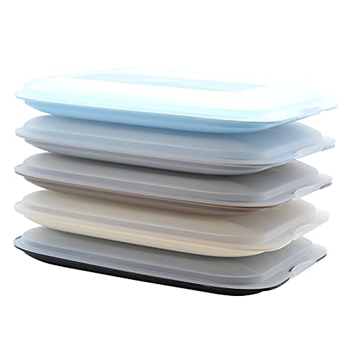 Engelland - 5er Set hochwertige stapelbare Aufschnitt-Boxen, Frischhaltedose für Aufschnitt, Wurst Behälter-Perfekte Ordnung im Kühlschrank - bunter Farbmix Engelland - 5er Set hochwertige stapelbare Aufschnitt-Boxen, Frischhaltedose für Aufschnitt, Wurst Behälter-Perfekte Ordnung im Kühlschrank - bunter Farbmix von Engelland