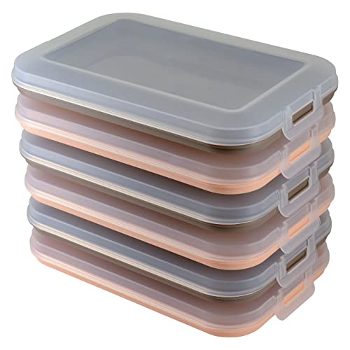 Engelland 6er Set Aufschnitt-Dosen mit integrierter Servierplatte, Frischhaltedose, Aufbewahrungsbox, Lebensmittelbehälter, Aufschnitt-Box, stapelbar, BPA-frei, Küchenbedarf, Kunststoff bunt von Engelland
