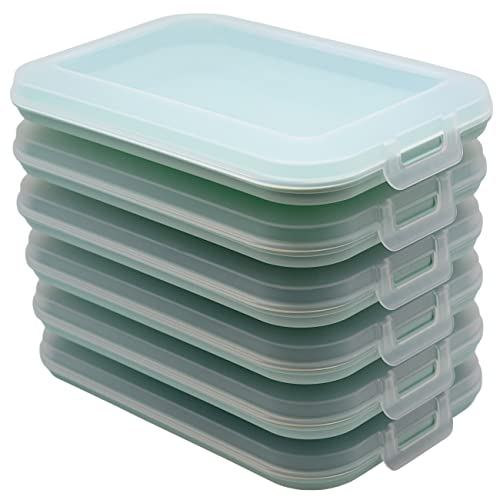 Engelland 6er Set Aufschnitt-Dosen mit integrierter Servierplatte, Frischhaltedose, Aufbewahrungsbox, Lebensmittelbehälter, Aufschnitt-Box, stapelbar, BPA-frei, Küchenbedarf, Kunststoff mint von Engelland
