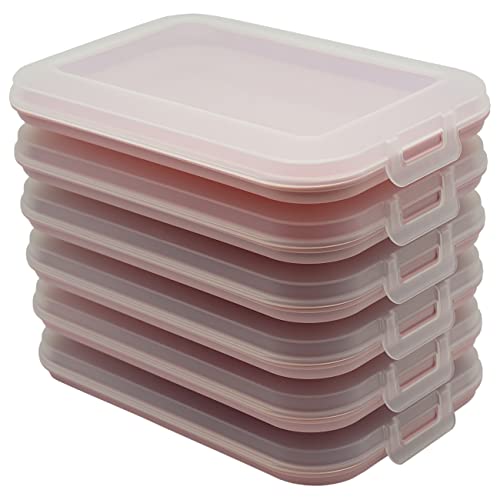 Engelland 6er Set Aufschnitt-Dosen mit integrierter Servierplatte, Frischhaltedose, Aufbewahrungsbox, Lebensmittelbehälter, Aufschnitt-Box, stapelbar, BPA-frei, Küchenbedarf, Kunststoff rosa von Engelland