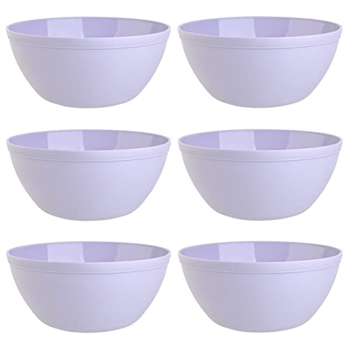 Engelland 6er Set Schalen Müslischalen Dessertschalen Salatschale Suppenschale Reisschale Bowl in Farbe flieder aus Kunststoff BPA-frei groß 900 ml von Engelland