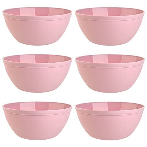 Engelland 6er Set Schalen Müslischalen Dessertschalen Salatschale Suppenschale Reisschale Bowl in Farbe rosa aus Kunststoff BPA-frei groß 900 ml von Engelland