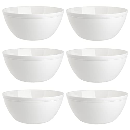 Engelland 6er Set Schalen Müslischalen Dessertschalen Salatschale Suppenschale Reisschale Bowl in Farbe weiß aus Kunststoff BPA-frei groß 900 ml von Engelland