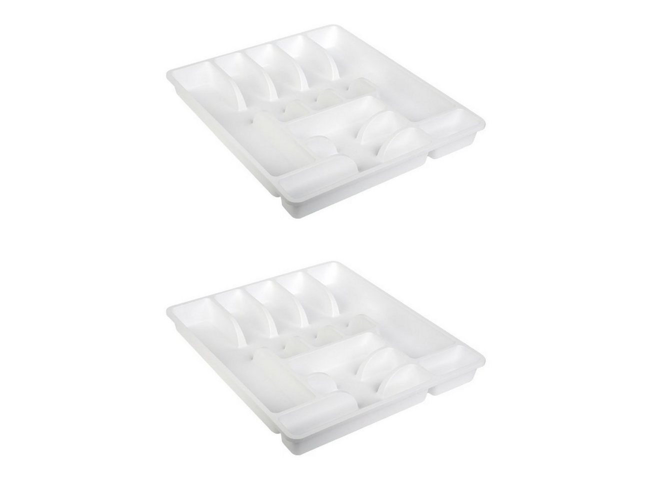 Engelland Besteckkasten Besteckeinsatz für Schubladen 40 cm (Vorteils-Set, 2 St., 45 x 39 x 5 cm), BPA-frei, robuster PP-Kunststoff, für alle handelsüblichen Schubladen von Engelland