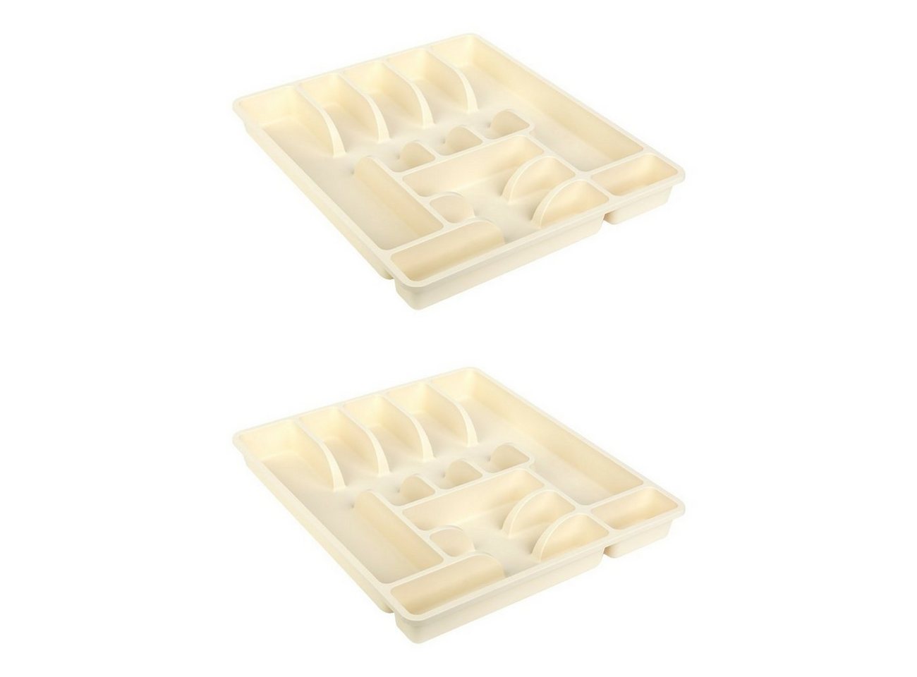 Engelland Besteckkasten Besteckeinsatz für Schubladen 40 cm (Vorteils-Set, 2 St., 45 x 39 x 5 cm), BPA-frei, robuster PP-Kunststoff, für alle handelsüblichen Schubladen von Engelland