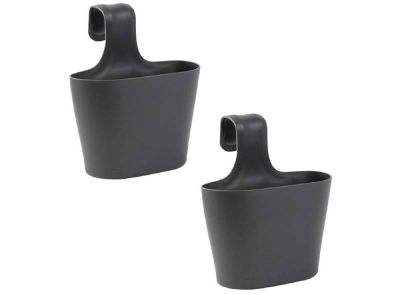 Engelland Blumenkasten ENGELLAND 2 x Balkonkasten 1 Bügel Anthrazit (Vorteils-Set, 2 St., Fassungsvermögen je Topf 2,8 Liter), UV-Beständig, Frostbeständig, Wasserauffangschalen von Engelland