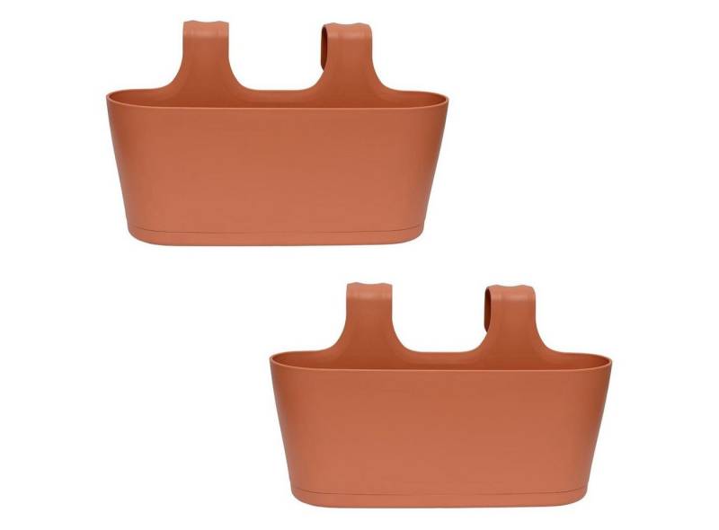 Engelland Blumenkasten Blumentopf zum Hängen (Vorteils-Set, 2 St., Fassungsvermögen je Topf 5,5 Liter), UV-Beständig, Frostbeständig, Wasserauffangschalen von Engelland