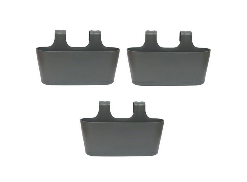 Engelland Blumenkasten Blumentopf zum Hängen (Vorteils-Set, 3 St., Fassungsvermögen je Topf 5,5 Liter), UV-Beständig, Frostbeständig, Wasserauffangschalen von Engelland