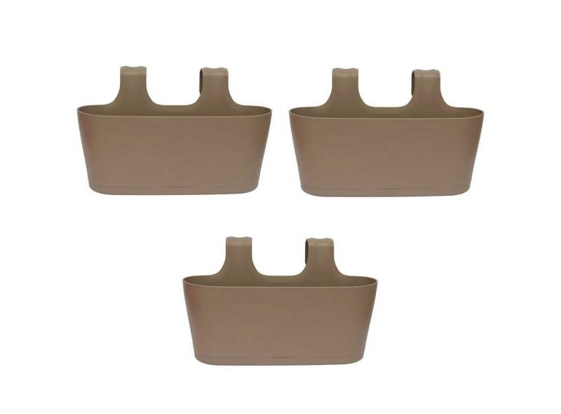 Engelland Blumenkasten Blumentopf zum Hängen (Vorteils-Set, 3 St., Fassungsvermögen je Topf 5,5 Liter), UV-Beständig, Frostbeständig, Wasserauffangschalen von Engelland