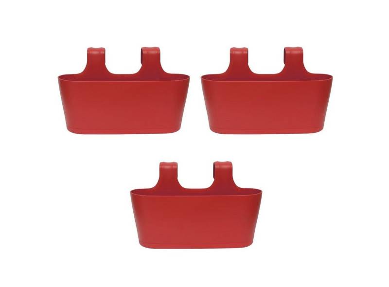 Engelland Blumenkasten Blumentopf zum Hängen (Vorteils-Set, 3 St., Fassungsvermögen je Topf 5,5 Liter), UV-Beständig, Frostbeständig, Wasserauffangschalen von Engelland