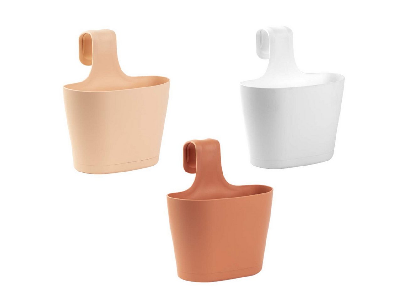 Engelland Blumenkasten ENGELLAND 3 x Balkonkasten 1 Bügel Mix (Vorteils-Set, 3 St., Fassungsvermögen je Topf 2,8 Liter), UV-Beständig, Frostbeständig, Wasserauffangschalen von Engelland