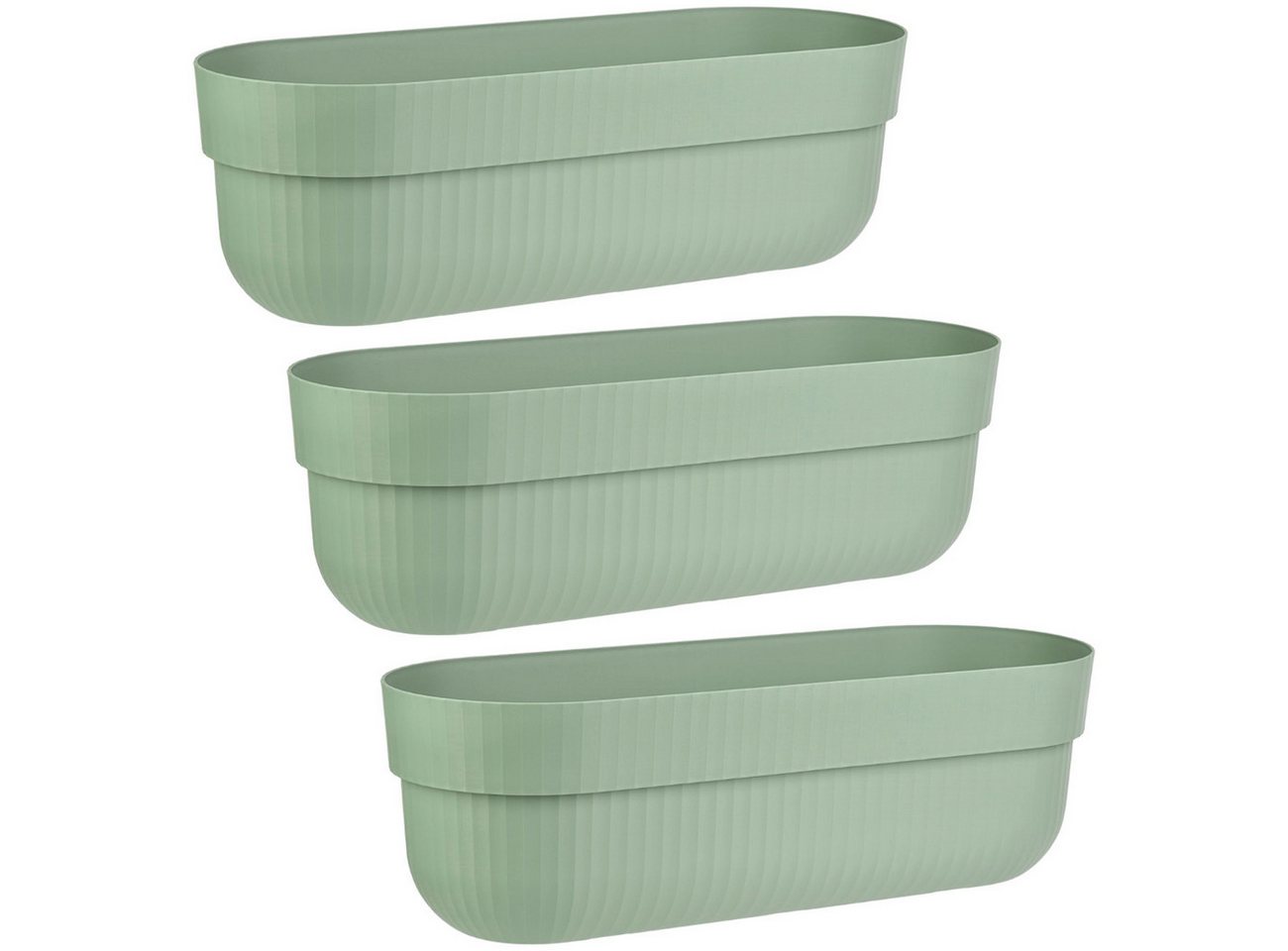 Engelland Blumenkasten mit Wasserspeicher/Drainagesystem und Abstandshalter (Vorteils-Set, 3 St), Blumentopf, 50 cm, PP-Kunststoff, Balkonkasten, länglich, formstabil von Engelland