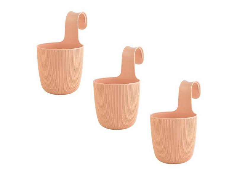 Engelland Blumentopf Blumentopf zum Hängen (Vorteils-Set, 3 St., Fassungsvermögen 2,3 Liter), UV-Beständig, Frostbeständig, Drainagesystem, ideal für Geländer/Zäune von Engelland