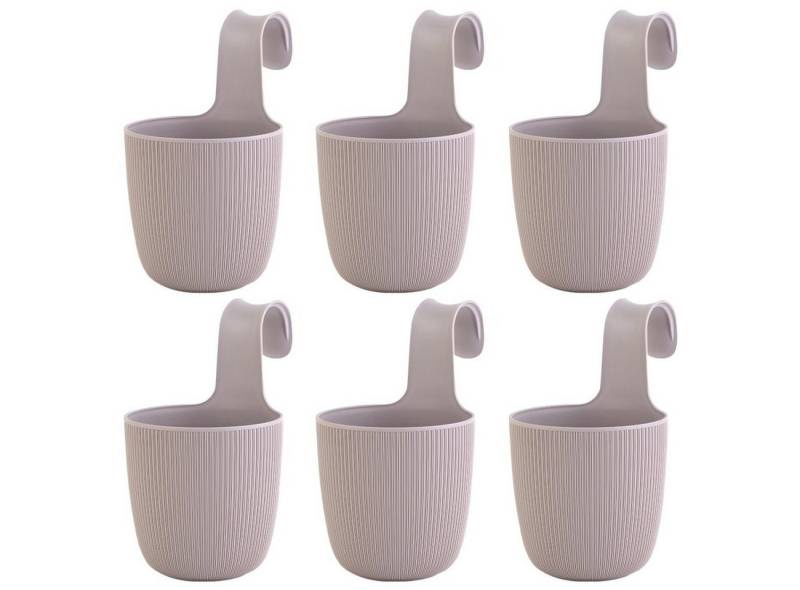 Engelland Blumentopf Blumentopf zum Hängen (Vorteils-Set, 6 St., Fassungsvermögen 2,3 Liter), UV-Beständig, Frostbeständig, Drainagesystem, ideal für Geländer/Zäune von Engelland