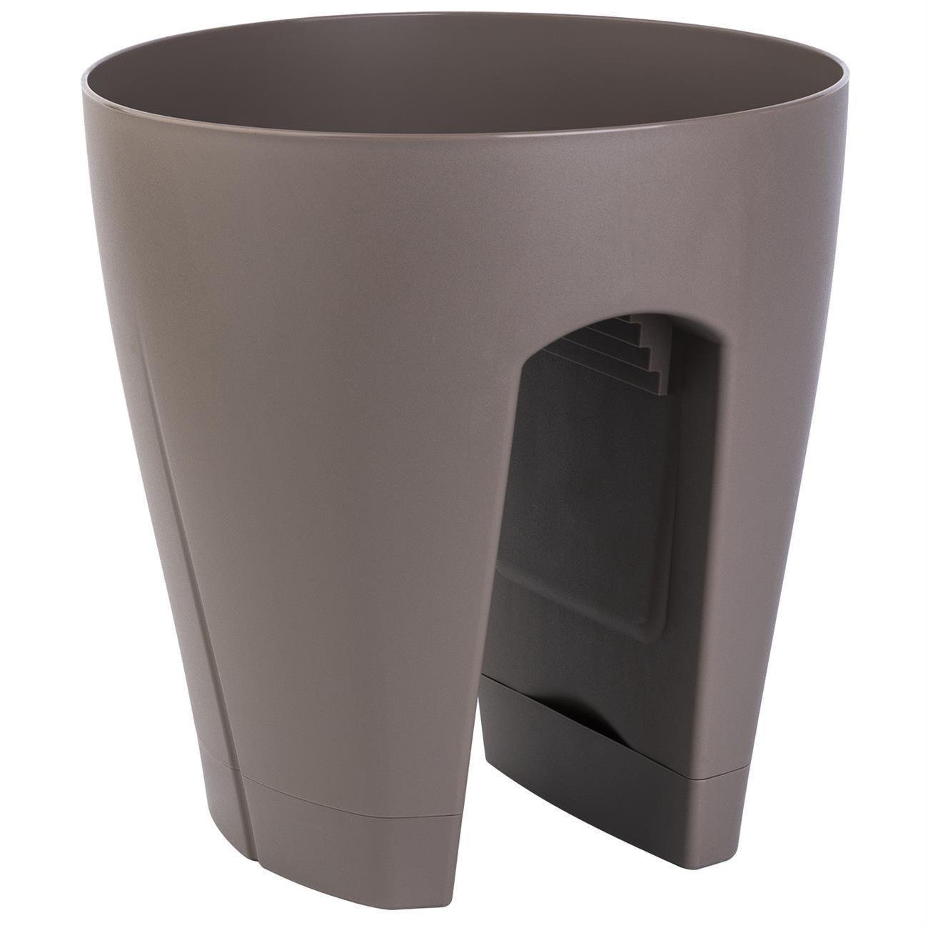 Engelland Blumentopf Geländertopf mit Wasserauffangschalen (Vorteils-Set, 1 St., Fassungsvermögen 9 Liter je Topf), UV-beständig, wetterfest, frostbeständig, ideal für Geländer/Zäune von Engelland