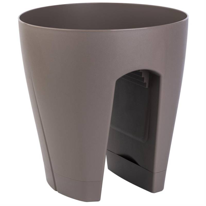 Engelland Blumentopf Geländertopf mit Wasserauffangschalen (Vorteils-Set, 1 St., Fassungsvermögen 9 Liter je Topf), UV-beständig, wetterfest, frostbeständig, ideal für Geländer/Zäune von Engelland