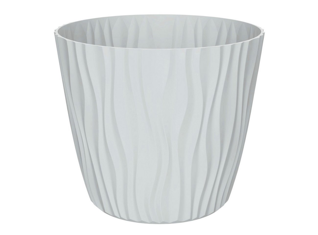 Engelland Blumentopf Pflanztopf mit Drainagesystem (Vorteils-Set, 1 St., robuster PP-Kunststoff), 3D-Wellenoptik, UV-resistent, Drainagesystem, direkte Bepflanzung von Engelland