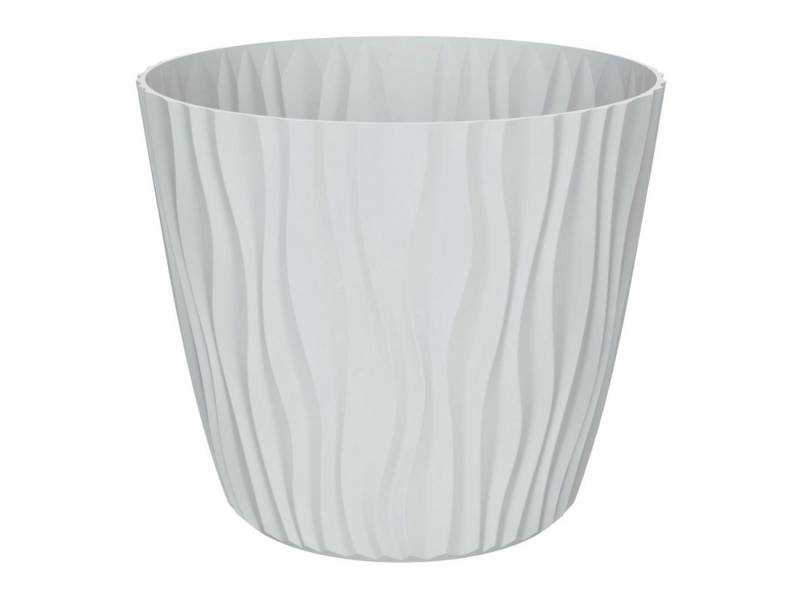 Engelland Blumentopf Pflanztopf mit Drainagesystem (Vorteils-Set, 1 St., robuster PP-Kunststoff), 3D-Wellenoptik, UV-resistent, Drainagesystem, direkte Bepflanzung von Engelland