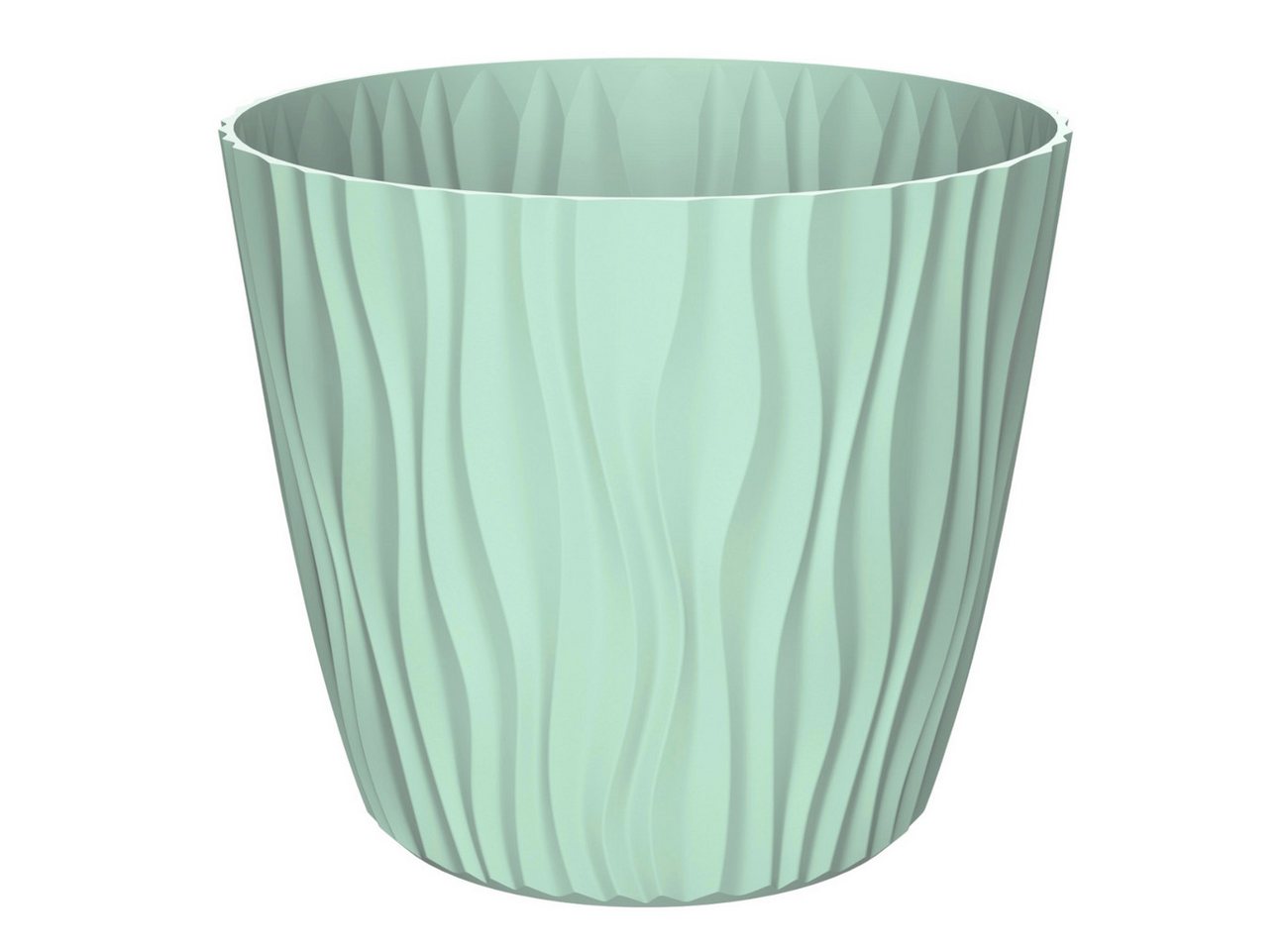 Engelland Blumentopf Pflanztopf mit Drainagesystem (Vorteils-Set, 1 St., robuster PP-Kunststoff), 3D-Wellenoptik, UV-resistent, Drainagesystem, direkte Bepflanzung von Engelland