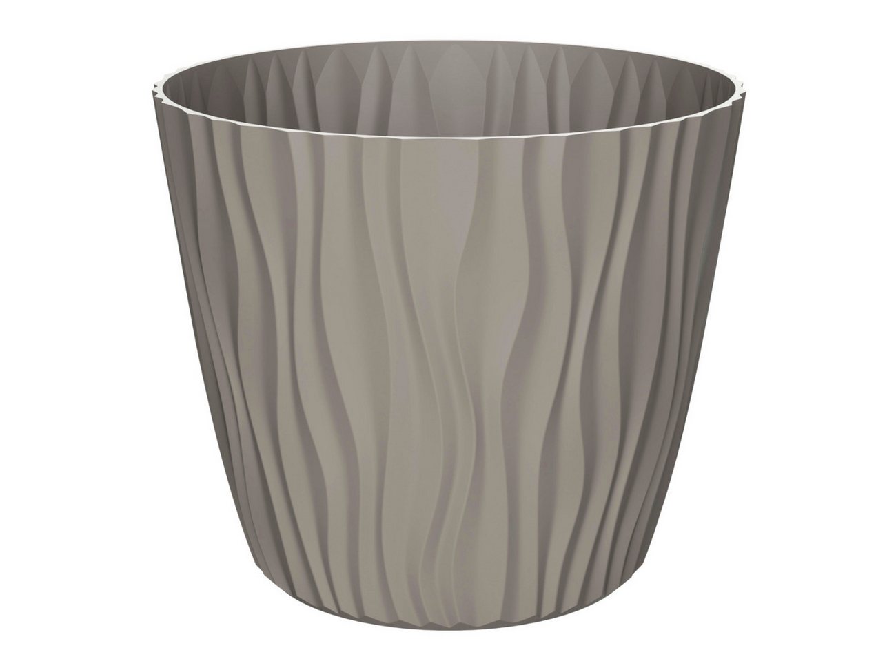 Engelland Blumentopf Pflanztopf mit Drainagesystem (Vorteils-Set, 1 St., robuster PP-Kunststoff), 3D-Wellenoptik, UV-resistent, Drainagesystem, direkte Bepflanzung von Engelland