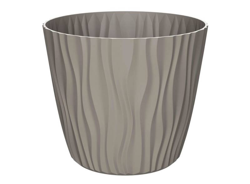 Engelland Blumentopf Pflanztopf mit Drainagesystem (Vorteils-Set, 1 St., robuster PP-Kunststoff), 3D-Wellenoptik, UV-resistent, Drainagesystem, direkte Bepflanzung von Engelland