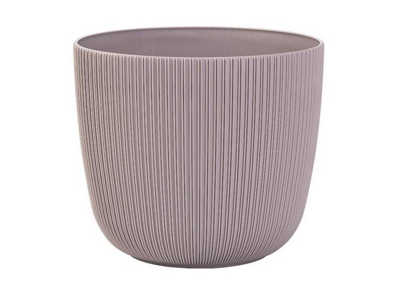 Engelland Blumentopf Pflanztopf mit Drainagesystem (Vorteils-Set, 1 St., robuster PP-Kunststoff), Rillenoptik, UV-resistent, Drainagesystem, direkte Bepflanzung von Engelland