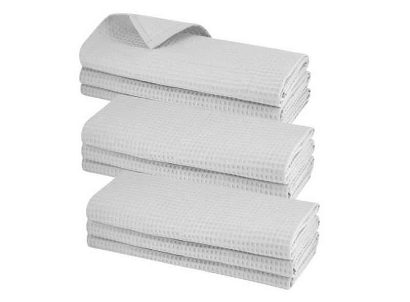 Engelland Geschirrtuch Poliertuch, (Vorteils-Set, 9-tlg., Waffel-Pique), 100 % Baumwolle, integrierte Aufhängeschlaufe, 70 x 50 cm von Engelland
