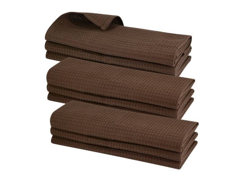 Engelland Geschirrtuch Poliertuch, (Vorteils-Set, 9-tlg., Waffel-Pique), 100 % Baumwolle, integrierte Aufhängeschlaufe, 70 x 50 cm von Engelland