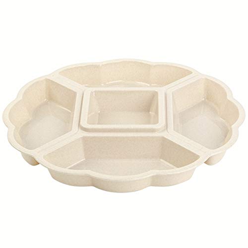 Engelland Servierplatte Snackschale Kunststoff, Vorspeisenteiler, 5 Fächer, Beige, 33 cm von Engelland