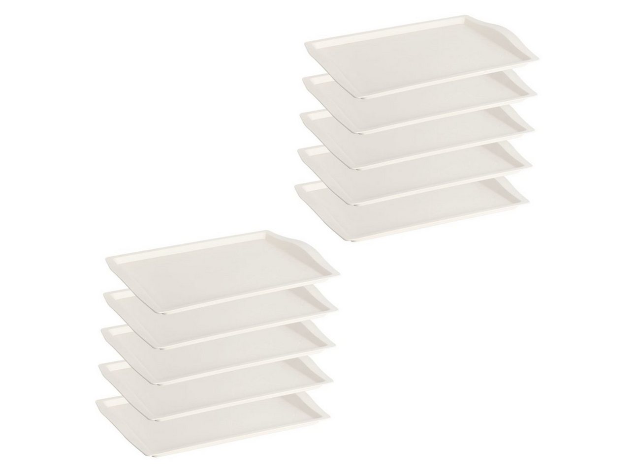 Engelland Tablett Serviertablett, Kunststoff, (Vorteils-Set, 10-tlg., L 46,5 x B 33 x H 3 cm), Moderne Verzierung, BPA-frei, rechteckig, Mehrweg, wiederverwendbar von Engelland