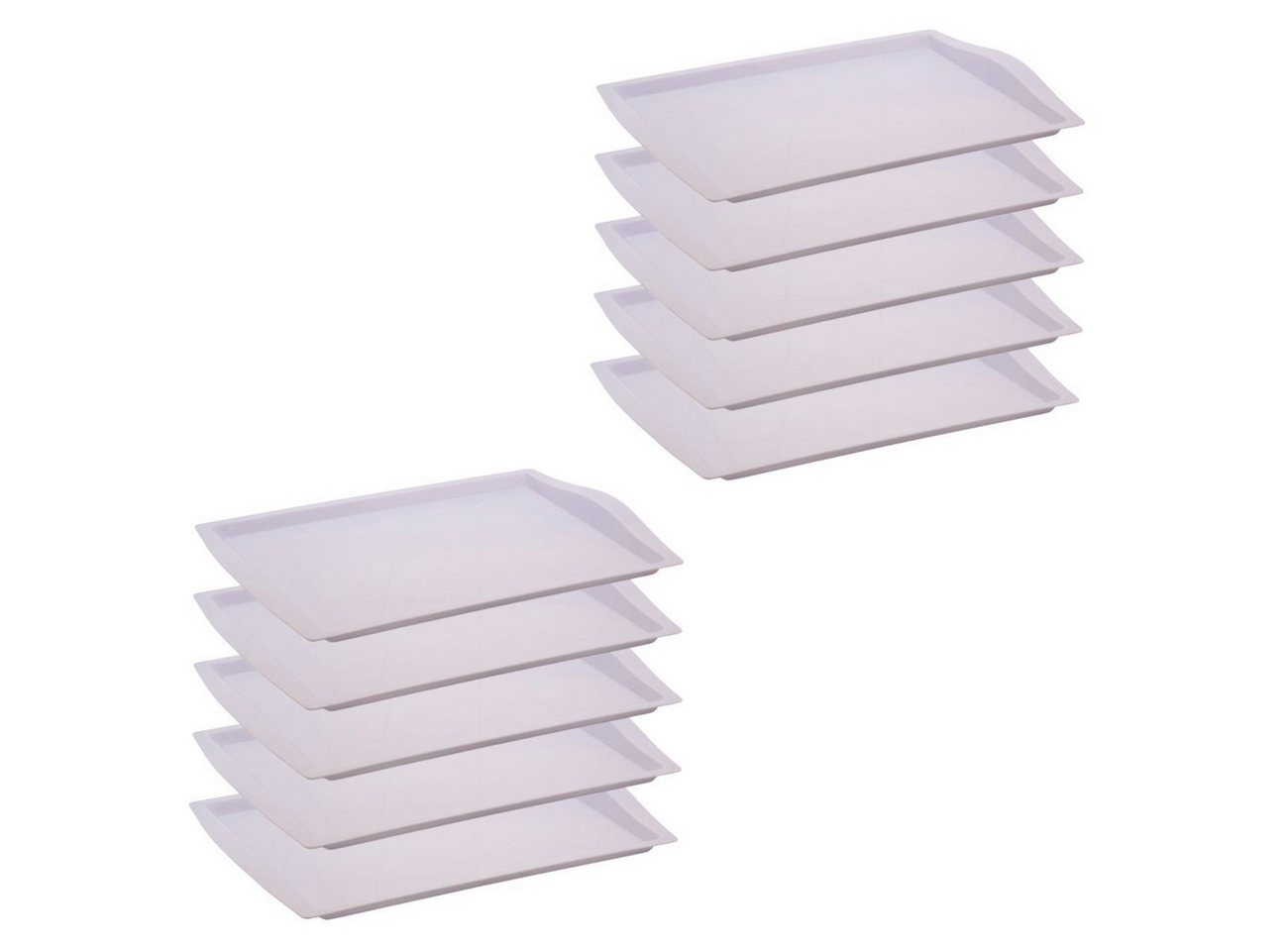 Engelland Tablett Serviertablett, Kunststoff, (Vorteils-Set, 10-tlg., L 46,5 x B 33 x H 3 cm), Moderne Verzierung, BPA-frei, rechteckig, Mehrweg, wiederverwendbar von Engelland