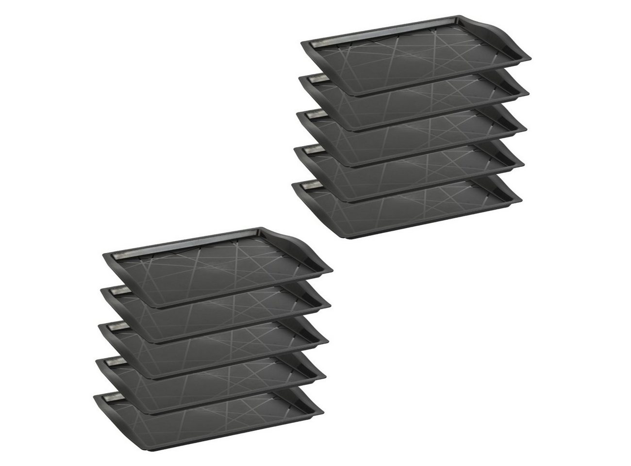 Engelland Tablett Serviertablett, Kunststoff, (Vorteils-Set, 10-tlg., L 46,5 x B 33 x H 3 cm), Moderne Verzierung, BPA-frei, rechteckig, Mehrweg, wiederverwendbar von Engelland