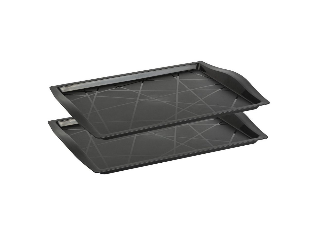 Engelland Tablett Serviertablett, Kunststoff, (Vorteils-Set, 2-tlg., L 46,5 x B 33 x H 3 cm), Moderne Verzierung, BPA-frei, rechteckig, Mehrweg, wiederverwendbar von Engelland