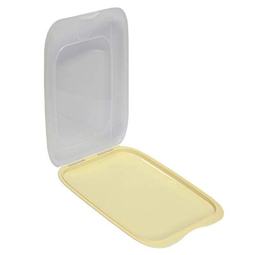 Hochwertige stapelbare Aufschnitt Box Frischhaltedose mit Deckel Wurstbehälter Vorratsdose aus Kunststoff Beige von Engelland