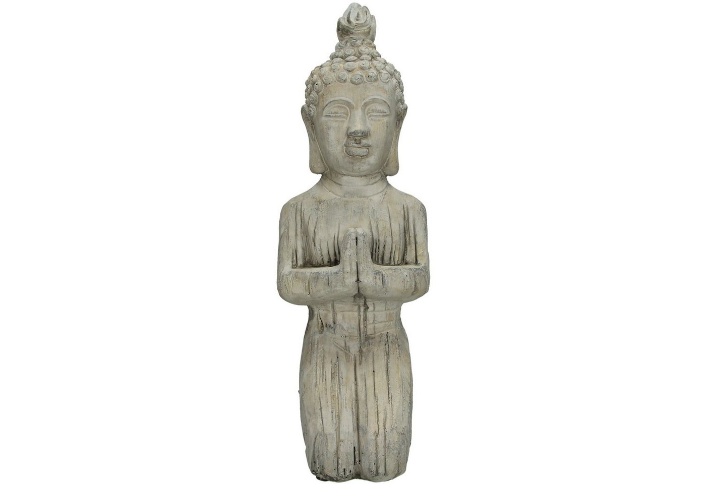 Engelnburg Dekofigur Engelnburg Hochwertige Dekoobjekt Buddha Grau 15x19x42 cm von Engelnburg