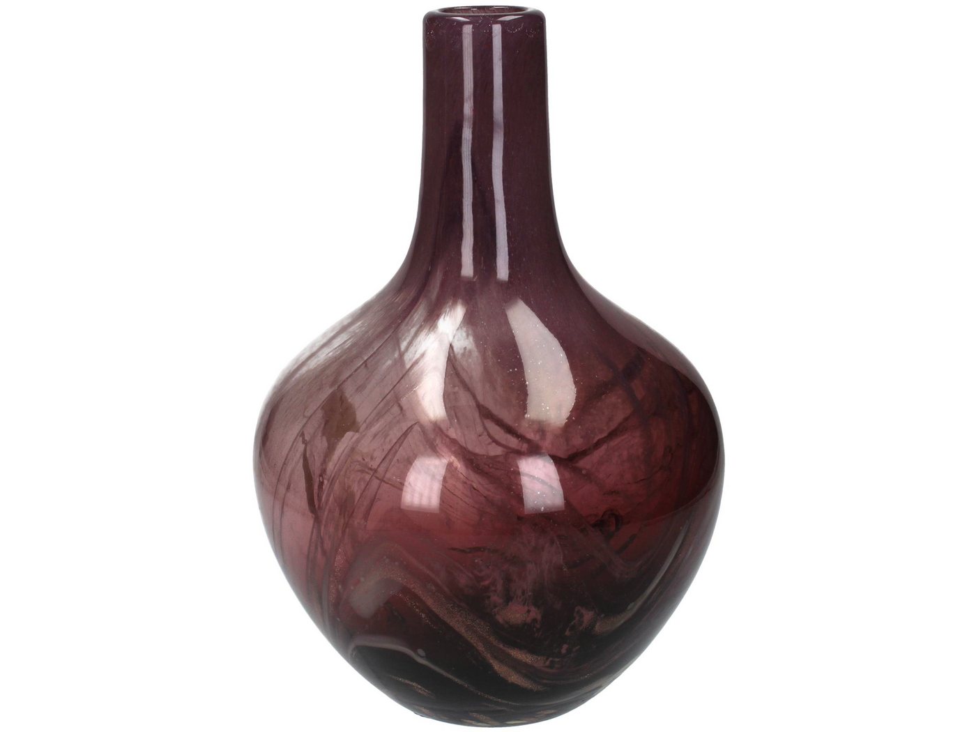 Engelnburg Dekovase Engelnburg Vase Blumenvase Glas Burgund 31,5x21x21 (kein Set, 1er Set) von Engelnburg
