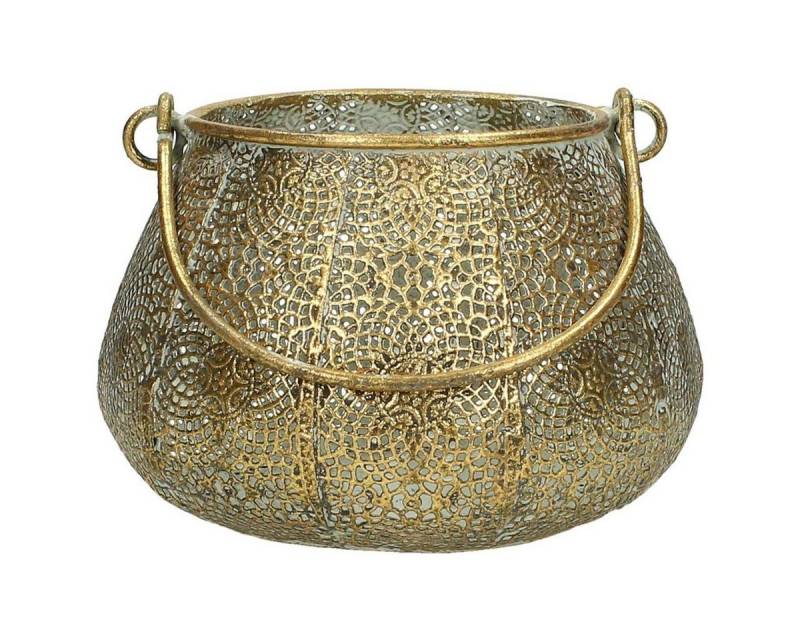 Engelnburg Kerzenlaterne Engelnburg Hochwertiger Laterne Metall Goldfarben 14x14x10.5cm von Engelnburg