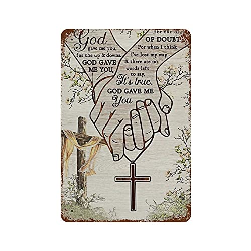Retro Vintage Metall-Blechschild Christian God Gave Me You Vertikales Paar Kunst Heimdekoration Jesus Liebe Christliches Schild Poster für Zuhause, Garten, Küche, Bar, Café, Restaurant, Garage Retro Vintage Metall-Blechschild Christian God Gave Me You Vertikales Paar Kunst Heimdekoration Jesus Liebe Christliches Schild Poster für Zuhause, Garten, Küche, Bar, Café, Restaurant, Garage von EnggResd