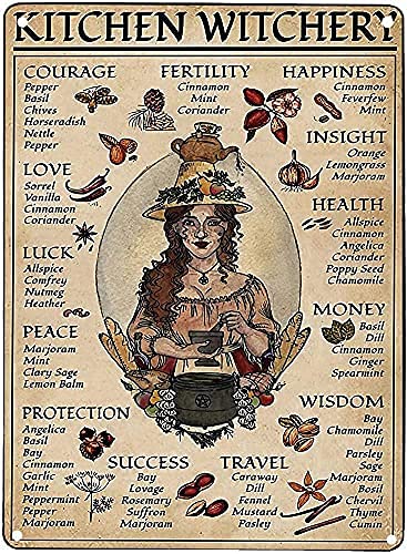 Retro Vintage Metall-Blechschild Hexe Raumdekor Ästhetische Küche Hexen Hexen Schild Poster für Zuhause, Garten, Küche, Bar, Café, Restaurant, Garage, Wanddekoration, 40,6 x 30,5 cm Retro Vintage Metall-Blechschild Hexe Raumdekor Ästhetische Küche Hexen Hexen Schild Poster für Zuhause, Garten, Küche, Bar, Café, Restaurant, Garage, Wanddekoration, 40,6 x 30,5 cm von EnggResd