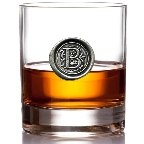 English Pewter Company 11oz Whiskyglas Becher mit Monogramm-Initiale - personalisiertes Geschenk mit Ihrer Wahl der Initiale (B) [MON102] von English Pewter Company Sheffield, England