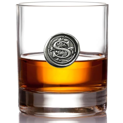 English Pewter Company 11oz Whiskyglas Becher mit Monogramm-Initiale - personalisiertes Geschenk mit Ihrer Wahl der Initiale (S) [MON119] von English Pewter Company Sheffield, England