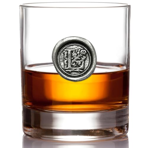 English Pewter Company 11oz Whiskyglasbecher mit Monogramm-Initiale - personalisiertes Geschenk mit Ihrer Wahl der Initiale (L) [MON112] von English Pewter Company Sheffield, England