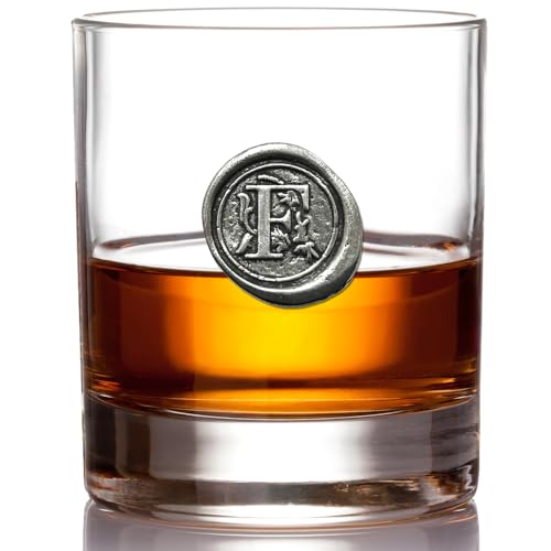 English Pewter Company 11oz Whiskyglasbecher mit Monogramm-Initiale - personalisiertes Geschenk mit der Wahl der Initiale (F) [MON106] von English Pewter Company Sheffield, England