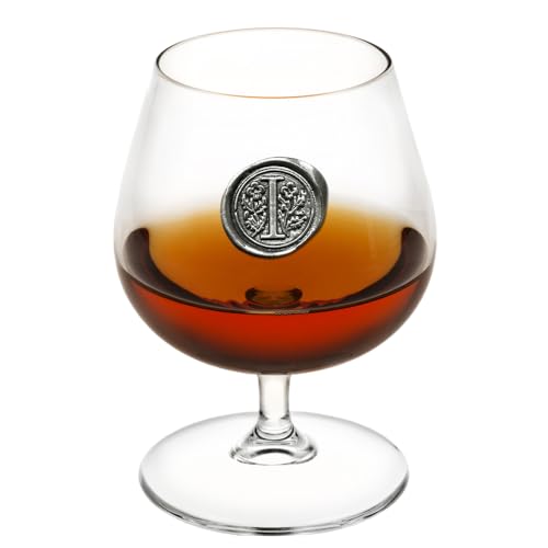 English Pewter Company 14,5 Unzen Brandy Cognac Snifter Glas mit Monogramm Initiale - personalisiertes Geschenk mit Ihrer Wahl der Initiale (I) [MON209] von English Pewter Company Sheffield, England