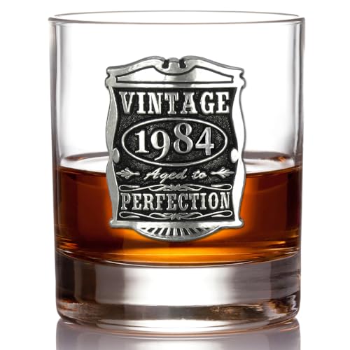 English Pewter Company Jahrgang 1981 40. Geburtstag oder Jubiläum Whiskyglas - einzigartige Geschenkidee für Männer [VIN004] von English Pewter Company Sheffield, England